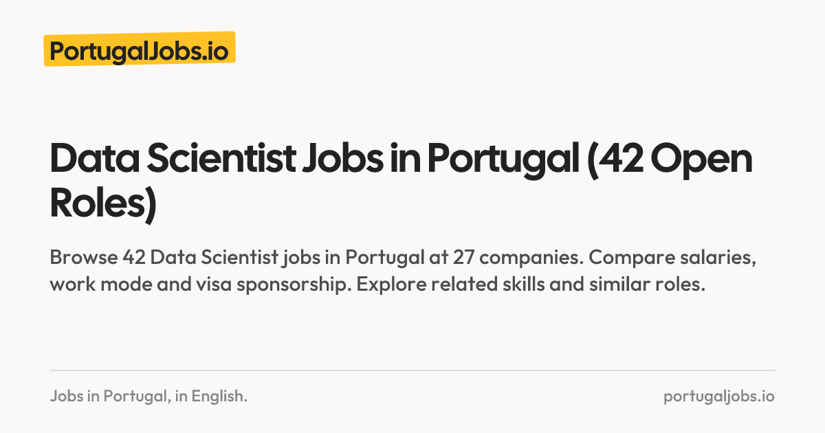 Data Scientist Jobs in Portugal (46 Open Roles) | PortugalJobs.io